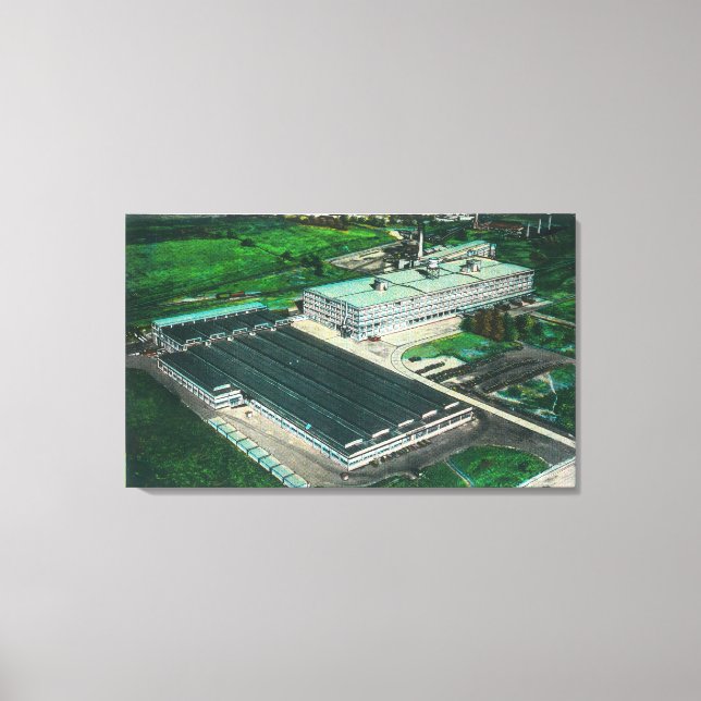 Flygvy över Goodyear-Zeppelin Fabrication Canvastryck (Framsida)