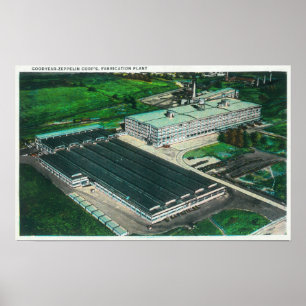 Flygvy över Goodyear-Zeppelin Fabrication Poster