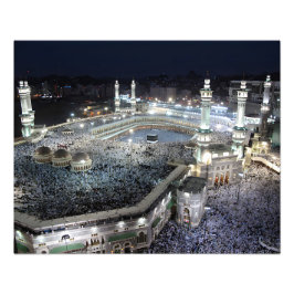 Flygvy över Hajj Pilgrims vid Kaaba, Mecca Fototryck