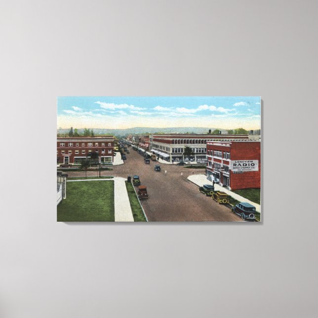 Flygvy över handelsplats canvastryck (Framsida)