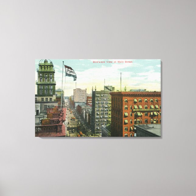 Flygvy över huvudgatan canvastryck (Framsida)