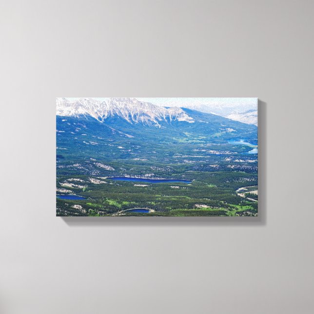 Flygvy över Jasper sjöar - Kanada Canvastryck (Framsida)