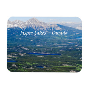 Flygvy över Jasper sjöar - Kanada Magnet