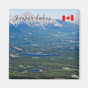 Flygvy över Jasper sjöar - Kanada Magnet