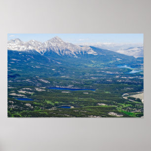 Flygvy över Jasper sjöar - Kanada Poster