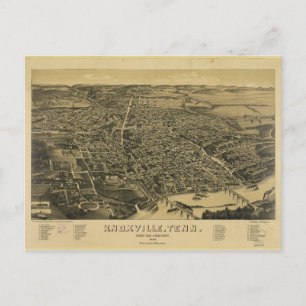 Flygvy över Knoxville Tennessee från 1886 Vykort