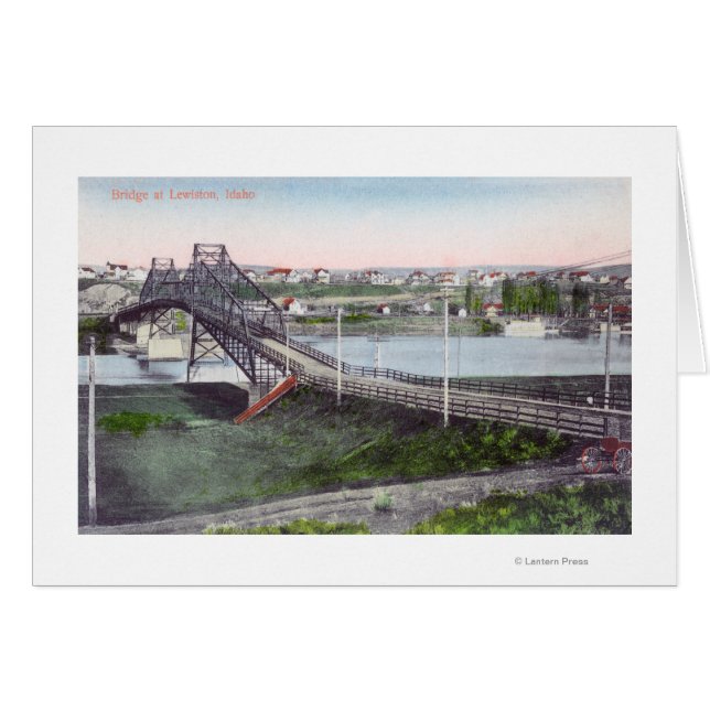 Flygvy över Lewiston BridgeLewiston, ID Hälsningskort (Framsidan Horizontal)