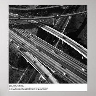 Flygvy över Los Angeles av Ansel Adams Poster