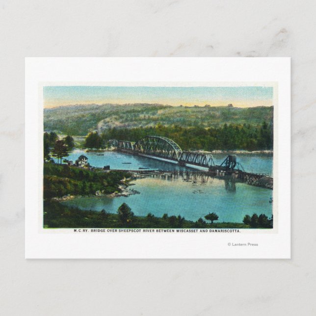 Flygvy över Maine Central Railroad Vykort (Framsida)