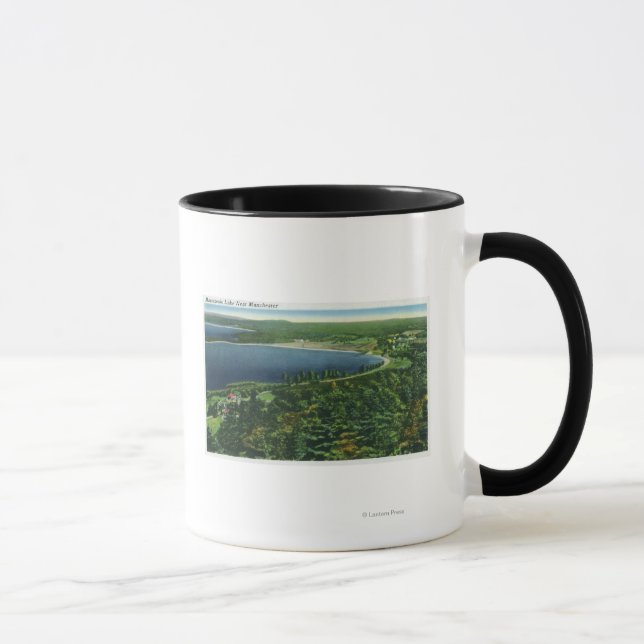 Flygvy över Massabesic Sjö nära City Mugg (Höger)