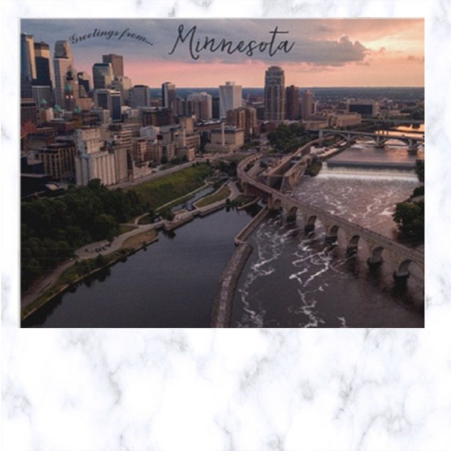 Flygvy över Minneapolis Minnesota Vykort (Skapare uppladdad)