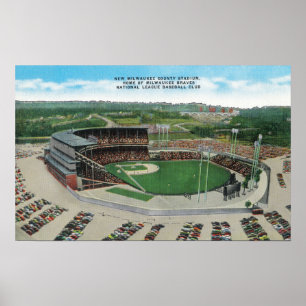 Flygvy över New Milwaukee County Stadium Poster
