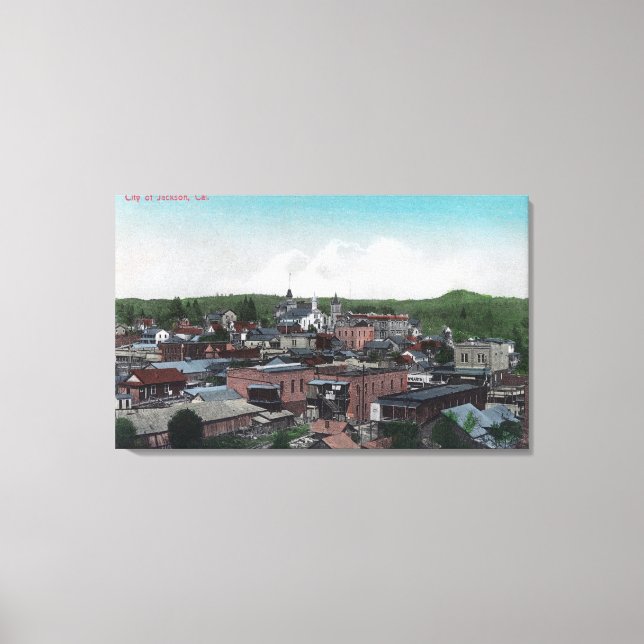 Flygvy över ort nr 2 Jackson, CA Canvastryck (Framsida)