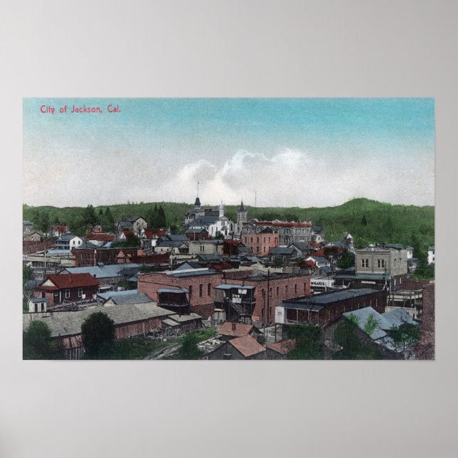 Flygvy över ort nr 2 Jackson, CA Poster (Framsidan)