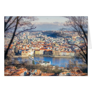 Flygvy över Prag Hälsningskort