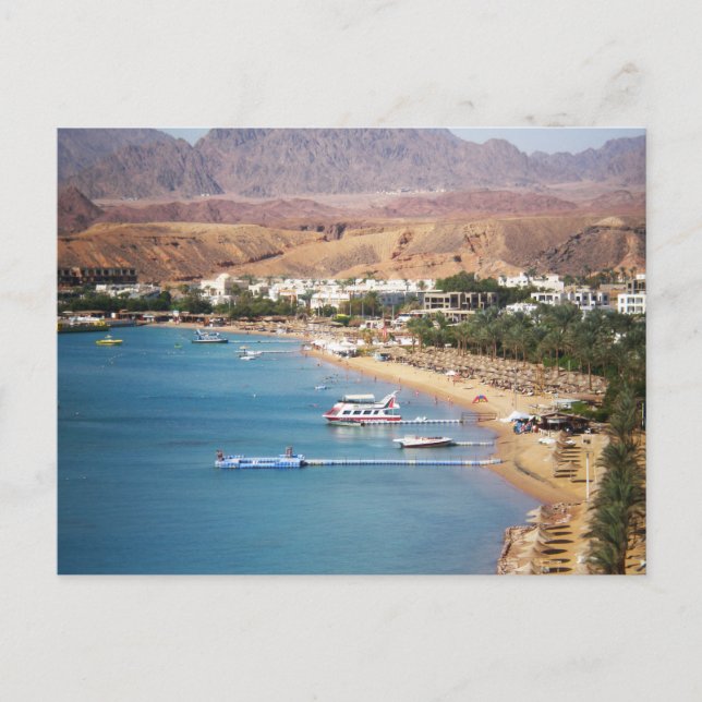 Flygvy över Röda havet med sandstränder Vykort (Framsida)