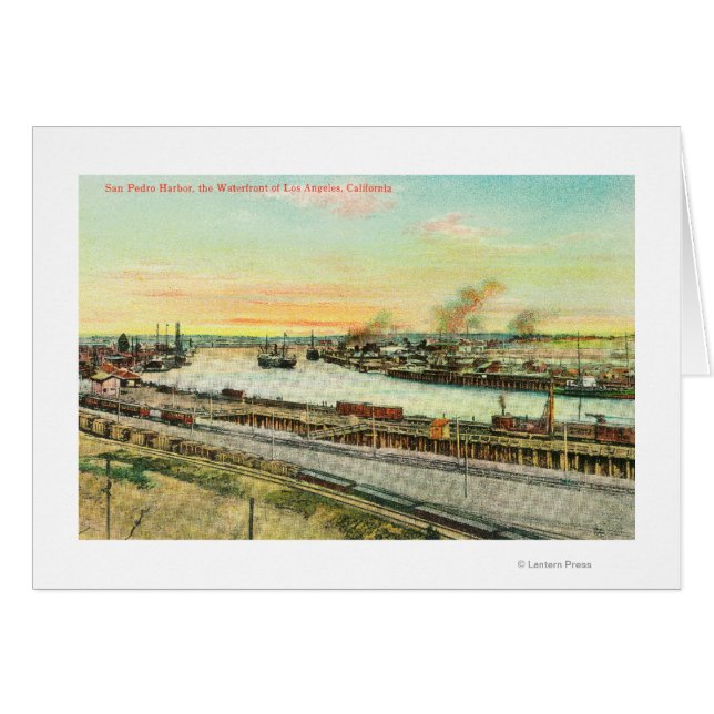 Flygvy över San Pedro Harbour Hälsningskort (Framsidan Horizontal)