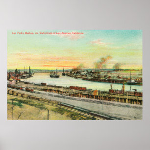 Flygvy över San Pedro Harbour Poster