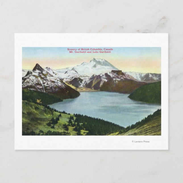 Flygvy över Sjö Garibaldi och Mount Garibald Vykort (Framsida)