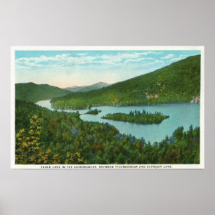 Flygvy över Sjö Poster