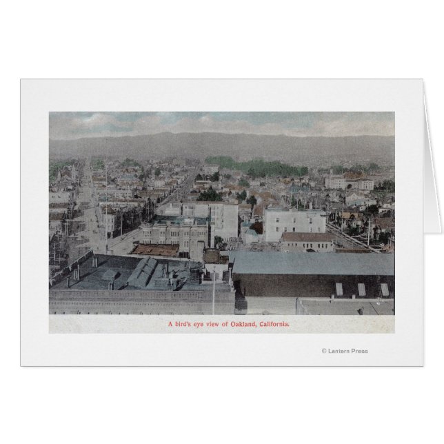 Flygvy över staden # 2Oakland, CA Hälsningskort (Framsidan Horizontal)