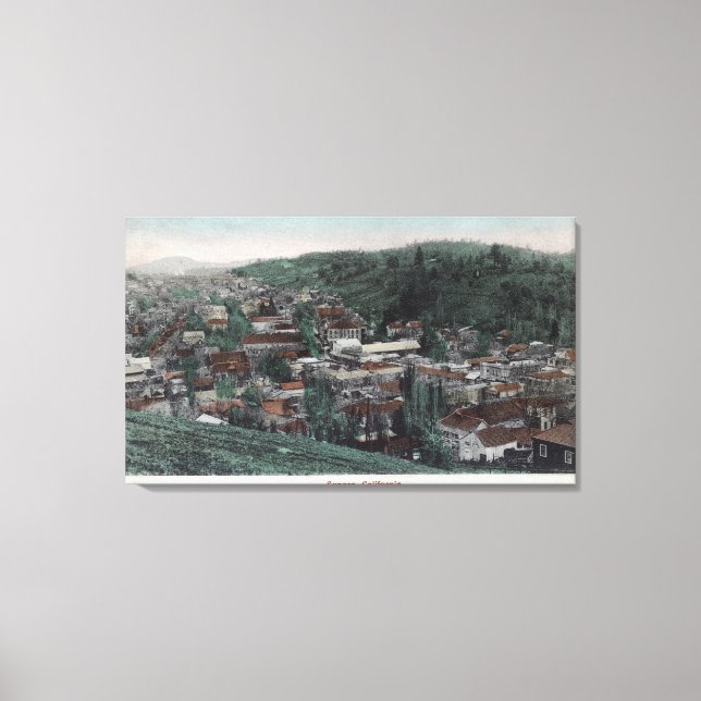 Flygvy över staden # 2Sonora, CA Canvastryck (Framsida)