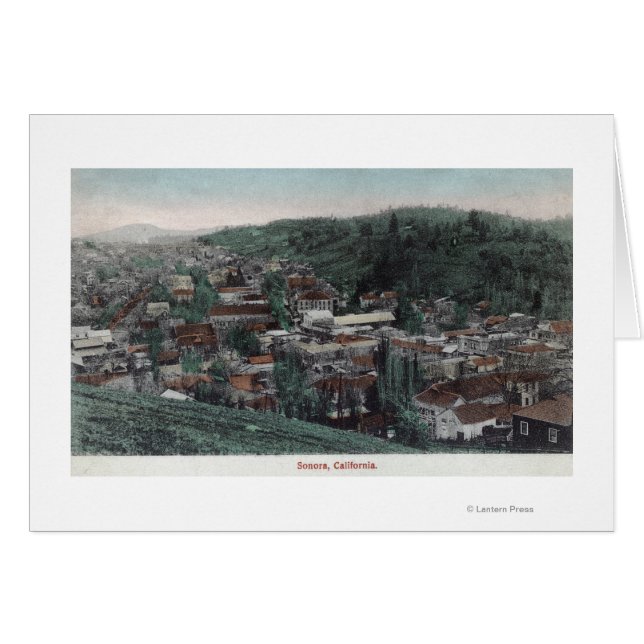 Flygvy över staden # 2Sonora, CA Hälsningskort (Framsidan Horizontal)