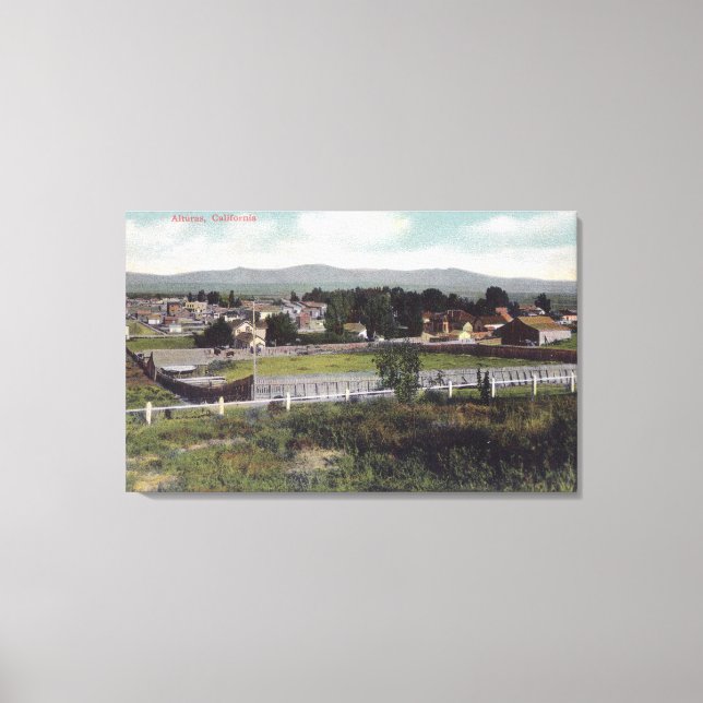 Flygvy över staden Alturas, CA Canvastryck (Framsida)