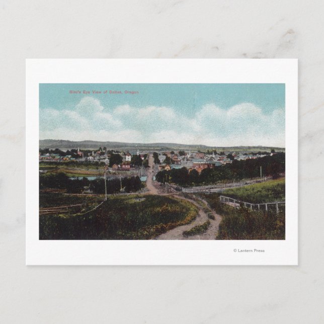 Flygvy över staden Dallas, ELLER Vykort (Framsida)