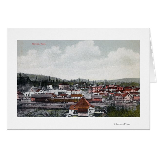 Flygvy över staden hälsningskort (Framsidan Horizontal)