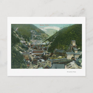 Flygvy över staden och MountainsBurke, ID Vykort