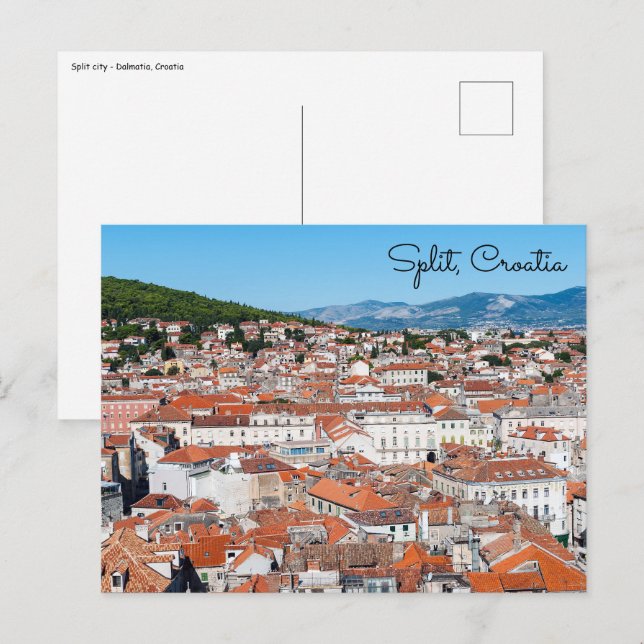 Flygvy över staden Split - Dalmatien, Kroatien Vykort (Fram/baksida)
