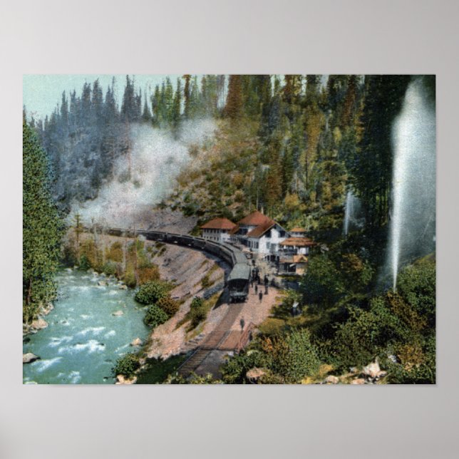 Flygvy över Tåg Station Poster (Framsidan)