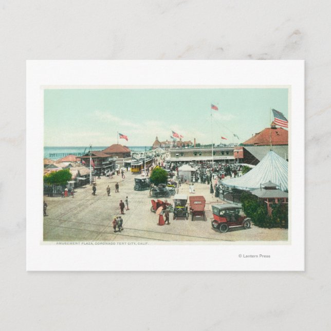 Flygvy över Tält City och Amusement Plaza Vykort (Framsida)