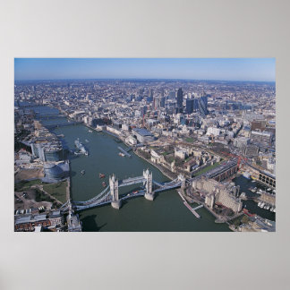 Flygvy över Thames-floden Poster