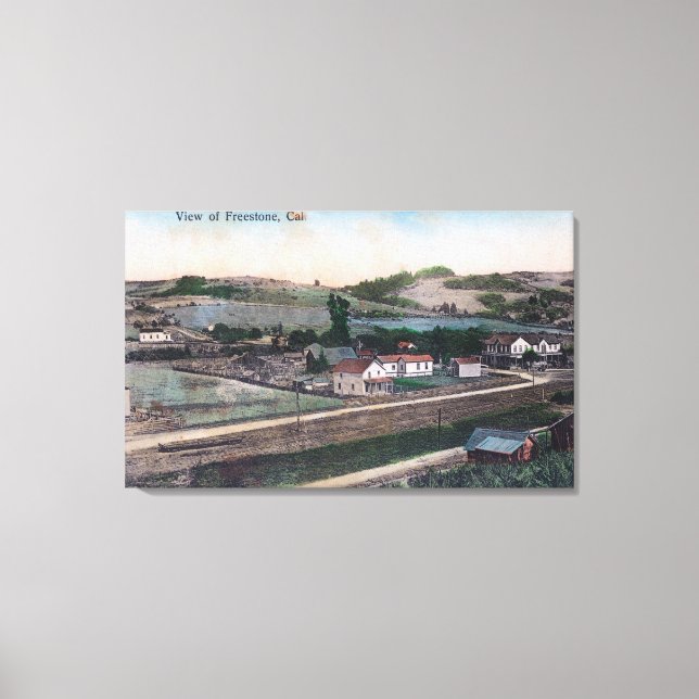 Flygvy över TownFreestone, CA Canvastryck (Framsida)