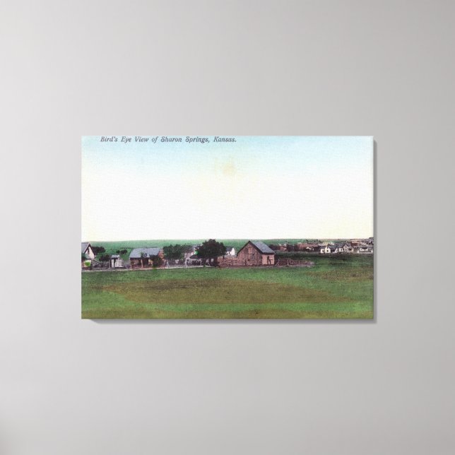 Flygvy över TownSharon Vår, KS Canvastryck (Framsida)