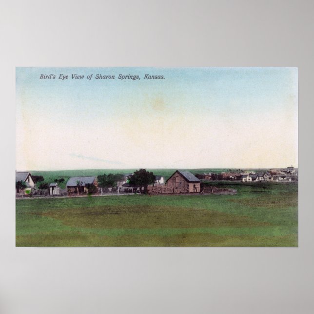 Flygvy över TownSharon Vår, KS Poster (Framsidan)