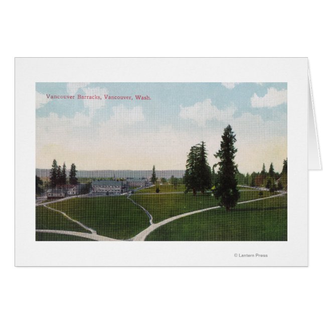 Flygvy över Vancouver Barracks Hälsningskort (Framsidan Horizontal)