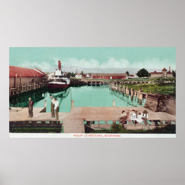 Flygvy över WharfPetaluma, CA Poster (Framsidan)