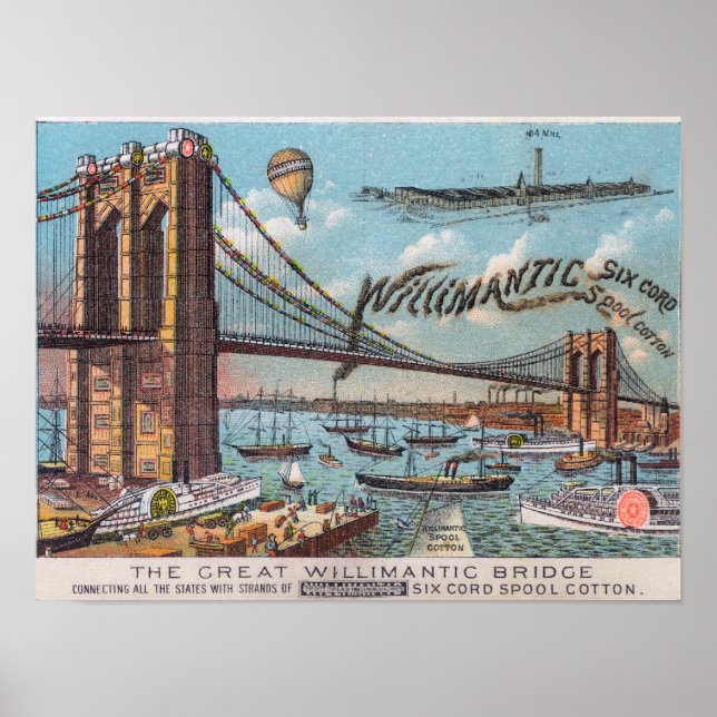 Flygvy över Willimantic-bron Poster (Framsidan)