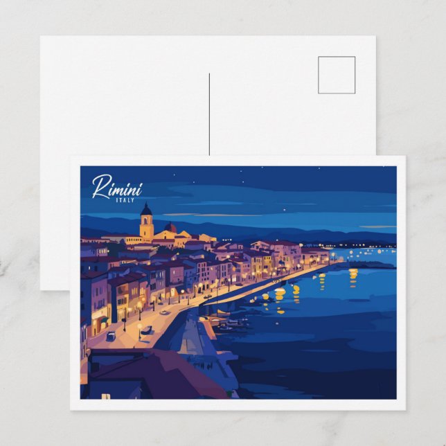 Flygvy Rimini-Italien Illustration Travel Vykort (Fram/baksida)