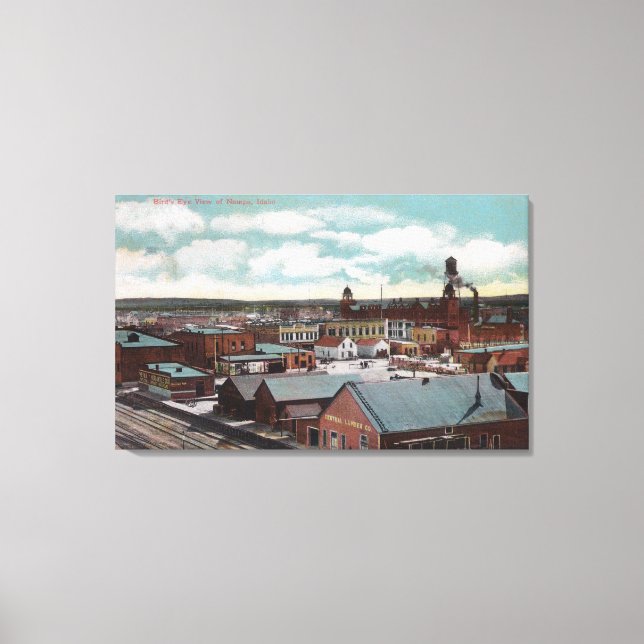 Flygvy, Tåg TracksNampa, ID Canvastryck (Framsida)