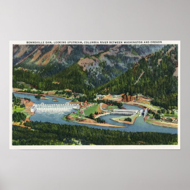 Flygvy Tittar uppströms Bonneville Poster (Framsidan)