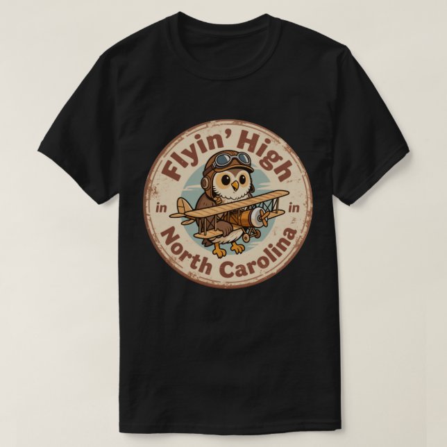 Flyin’ High_ Konstnärligt verk med flygtekniskt te T Shirt (Design framsida)