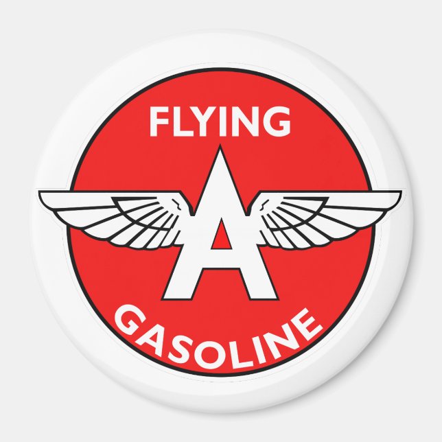 Flying A Gasoline vintage skylt Magnet (Framsidan)