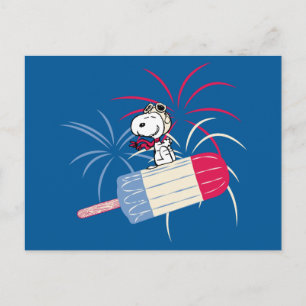 Flying Ace Snoopy på ispoppa Vykort