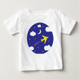 flying aeroplane in night sky t shirt
