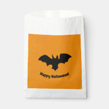 Flying Bat on orange favor bag