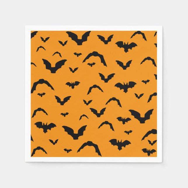 Flying bats on orange pappersservett (Framsidan)